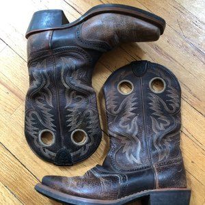Ariat Heritage Roughstock Brown Cowboy Western Work Boots mens Size 8 EE Brown